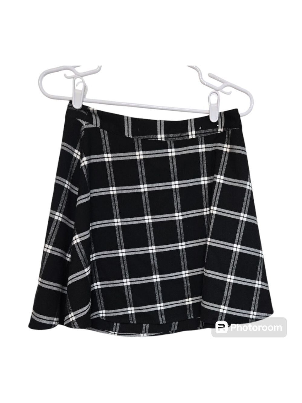 Old Navy Black White Plaid Skater Skirt Women’s Size 4
